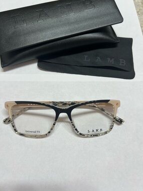 L.A.M.B. Two-Tone Black and Cream Optical Frames